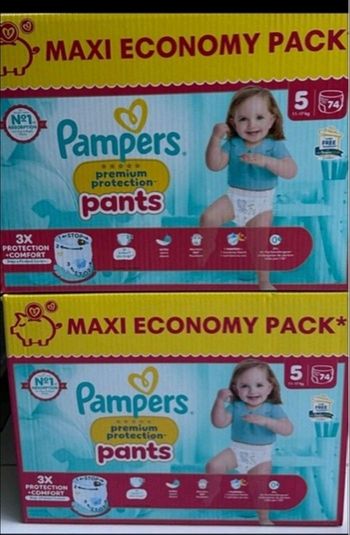 2 paquets pampers pants premium protection taille 5
