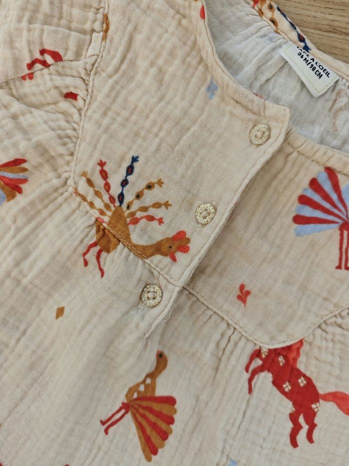 Robe beige imprimée animaux Tape à l'oeil 36 mois - photo numéro 3