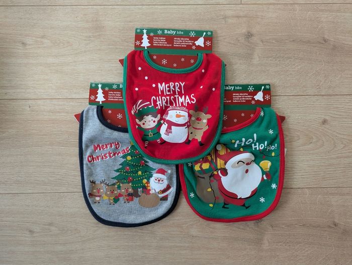 Lot de 3 bavoirs de Noël