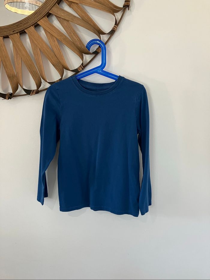 T-shirt manches longues bleu garçon 8 ans Kiabi