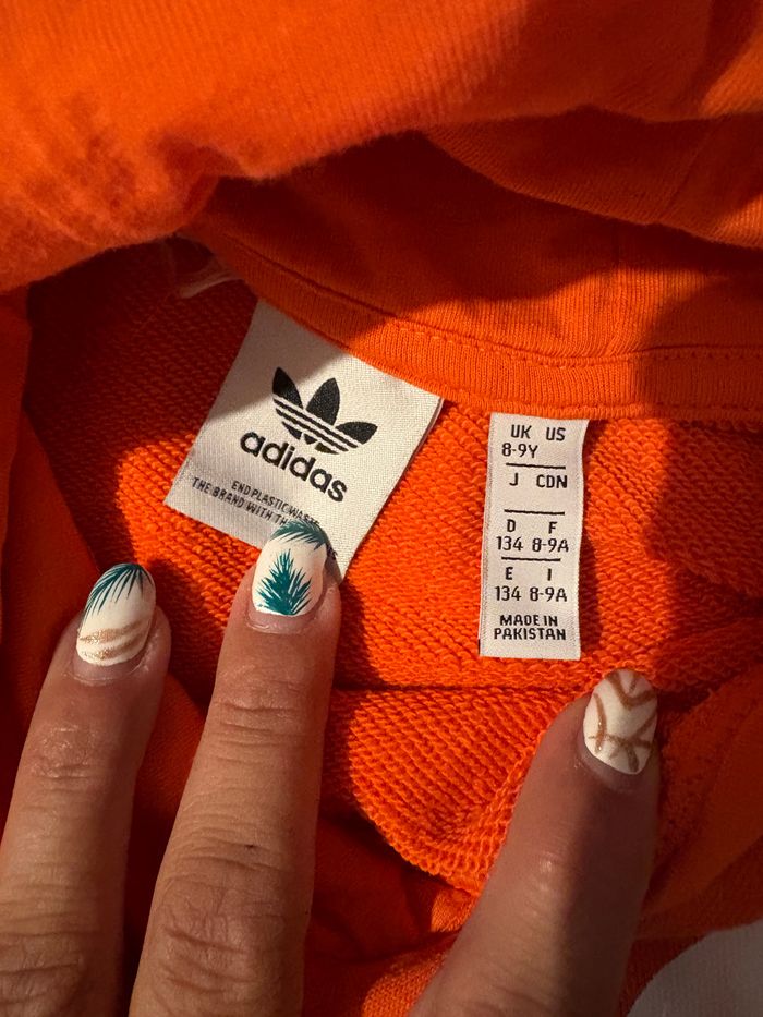 Sweat à capuche Adidas orange 8-9 ans 134 cm - photo numéro 5