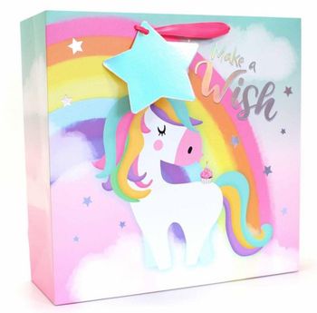 Sac Cadeaux Cartonné Licorne Tallon 42,5cmx42,5cm