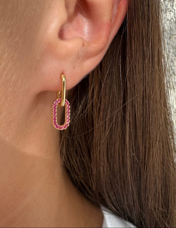 Boucles d’oreilles dorées rosesargent 935 à l’or fin