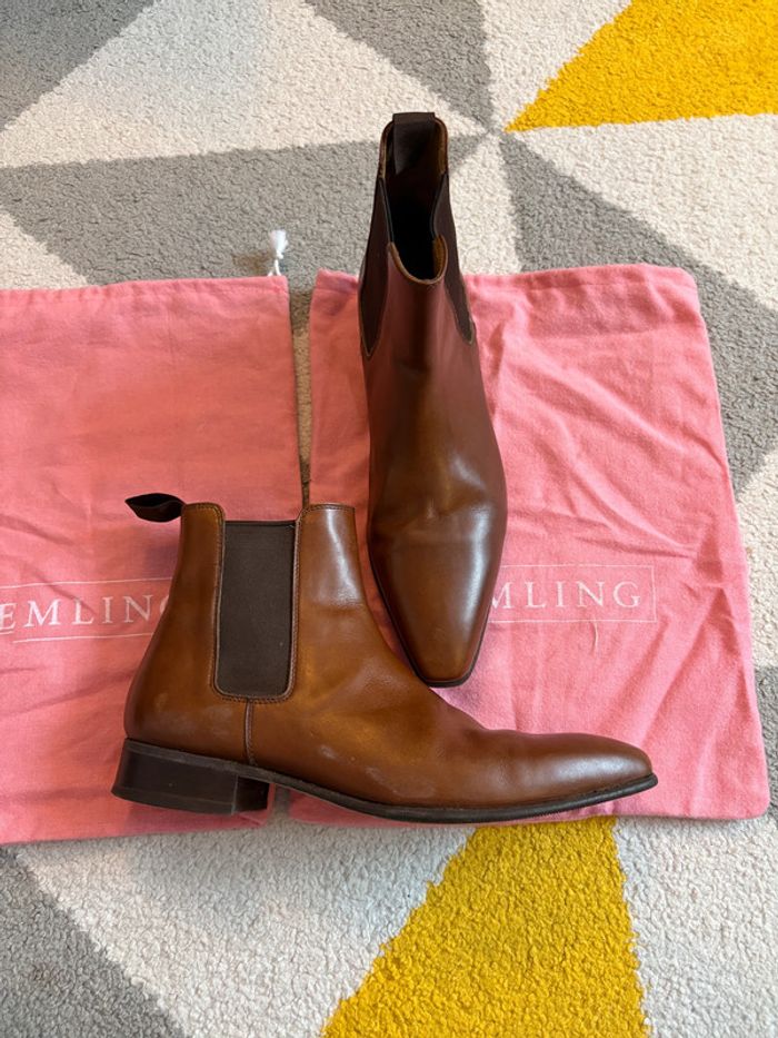 Bottines en cuir marron Emling Taille 37 1/2 - photo numéro 3