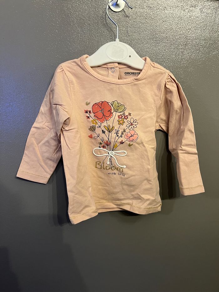 Lot de 2 chemises, 5 tee shirt manches longues et 1 pull 9 mois - photo numéro 3