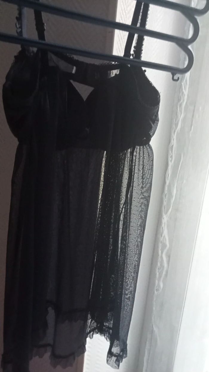 Très jolie Nuisette transparente bleu marine - photo numéro 11