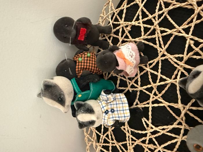 familles sylvaniennes ancien blaireau sous bois rare La famille Taupe Sylvanian Families Vintage Pai - photo numéro 2