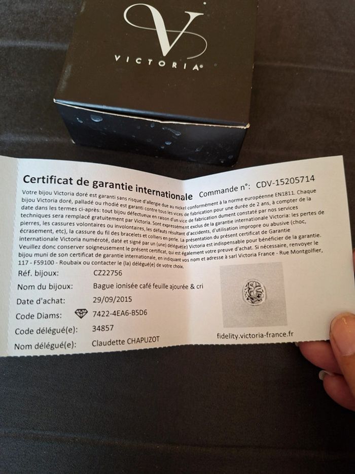 Bague Victoria "Feuille" Ionisée Café - Comme Neuve - Garantie à Vie - photo numéro 6