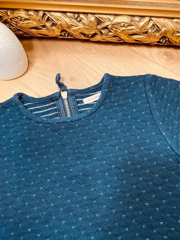 Taille 5 ans robe et collants fille Monoprix TAO bleu marine et gris * argenté * 🩷 - photo numéro 3