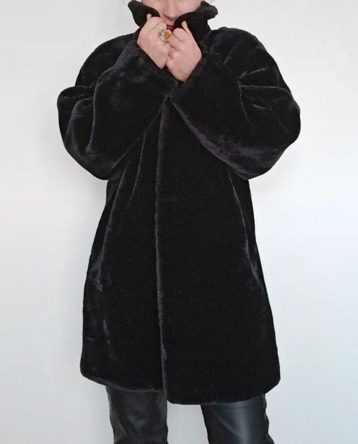 Superbe manteau fourrure noire vintage - photo numéro 2