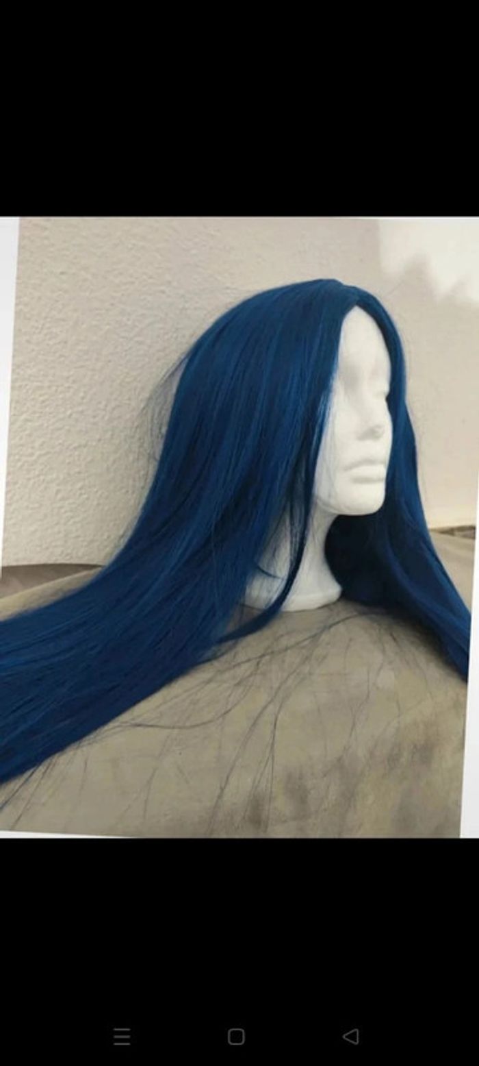 🎀 Promo 🎀 Perruque Naturelle Bleu Émeraude 1MÈTRE 🎀 - photo numéro 7