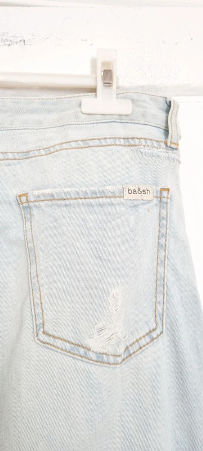 Jean bleu clair delavé skinny ba&sh 27 équivalent 37 - photo numéro 4