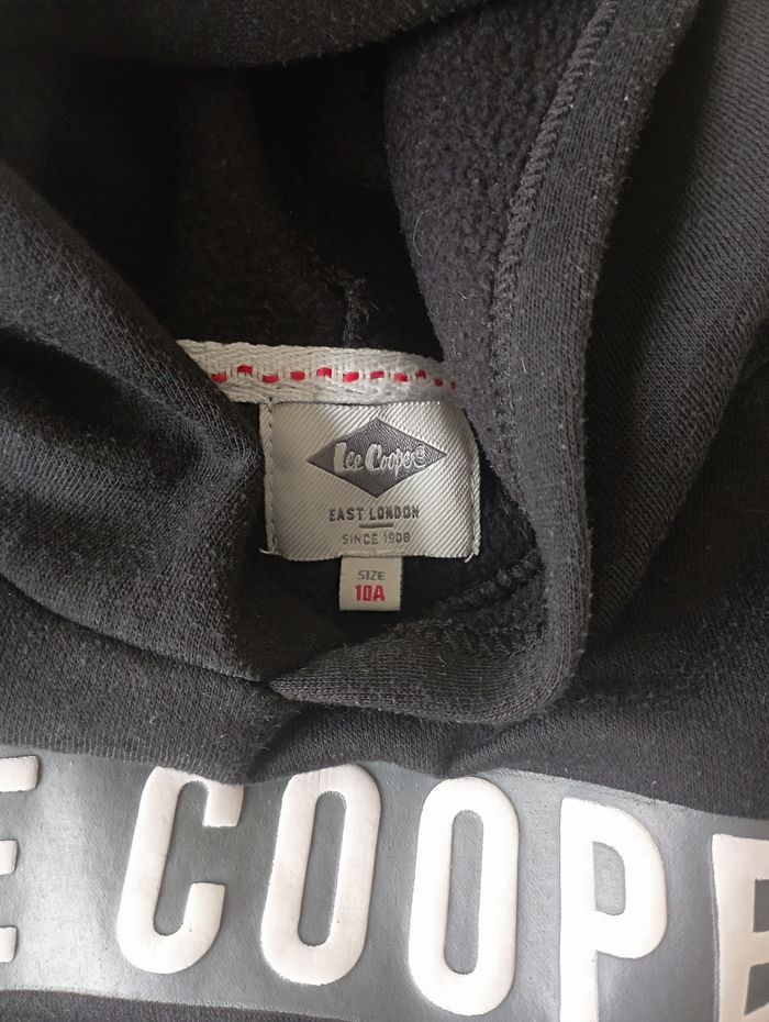 Sweat à capuche noir manches longues 10 ans Lee Cooper 3€ - photo numéro 3