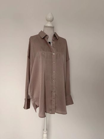 Chemise Zara M camisa satin blouse fluide Camicia Overhemd folder Blusa Camicetta Raso rose