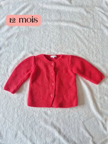 Gilet maille 12 mois rouge