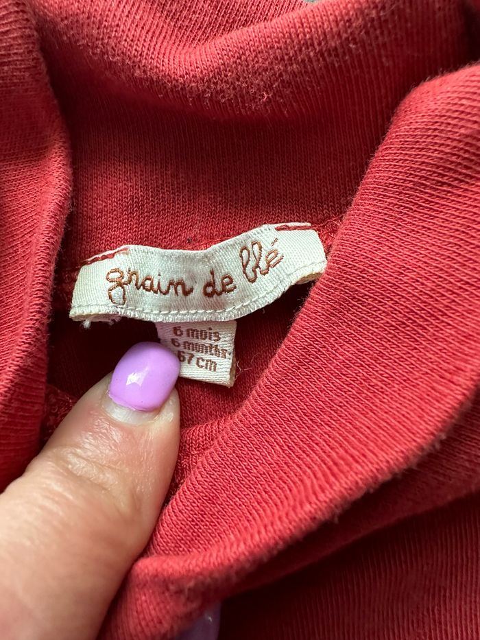 Haut col roulé rouge Taille 6 mois - photo numéro 3