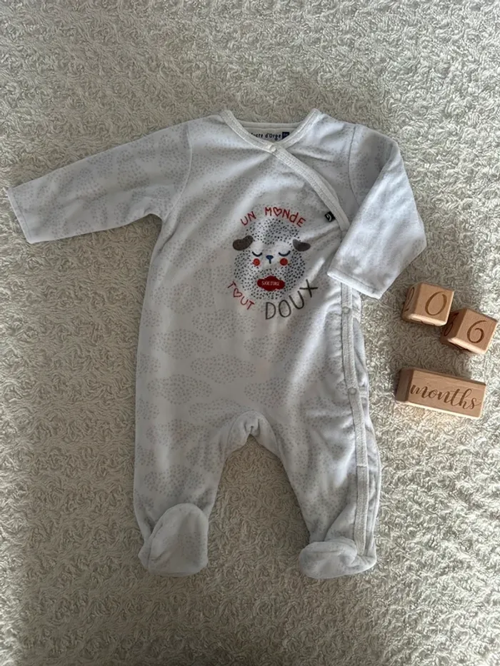 Lot de 2 pyjamas sucre d’orge 6 mois - photo numéro 2