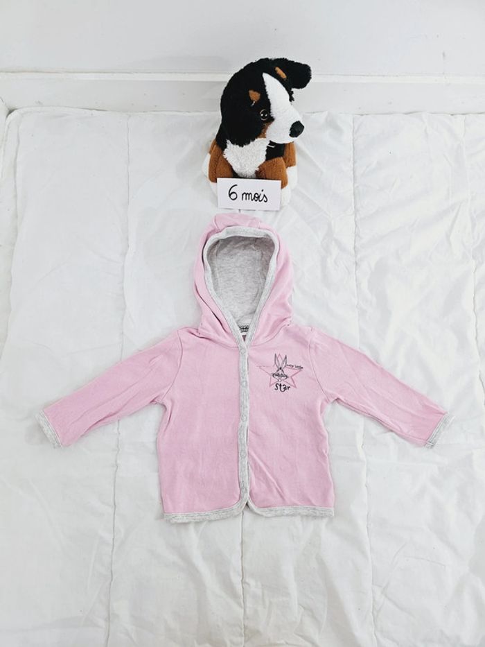 Veste à capuche jogging rose et grise Looney Tunes bébé fille 6 mois