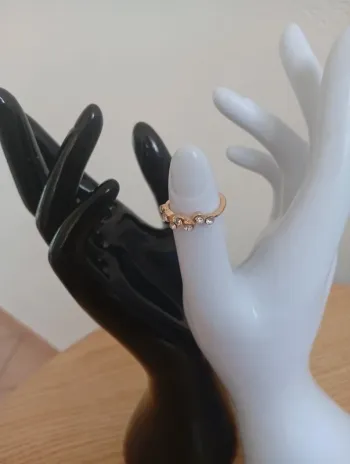 Bague fantaisie  56 femme dorée strass bijoux femme