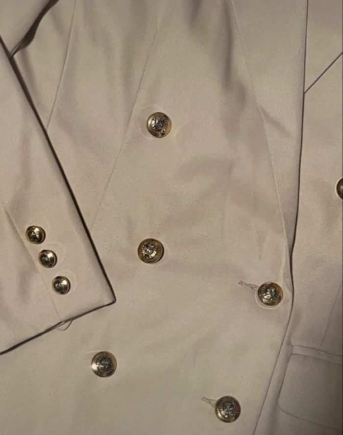 blazer beige structuré chic & vintage taille M - photo numéro 4