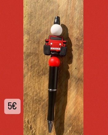 Stylo personnalisé thème voiture 🚗 avec des perles en silicone