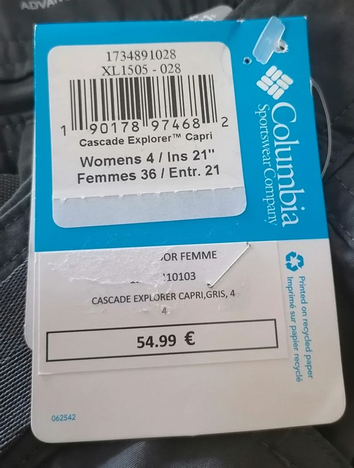Panta-court cargo gris foncé Taille 36 Columbia - photo numéro 12