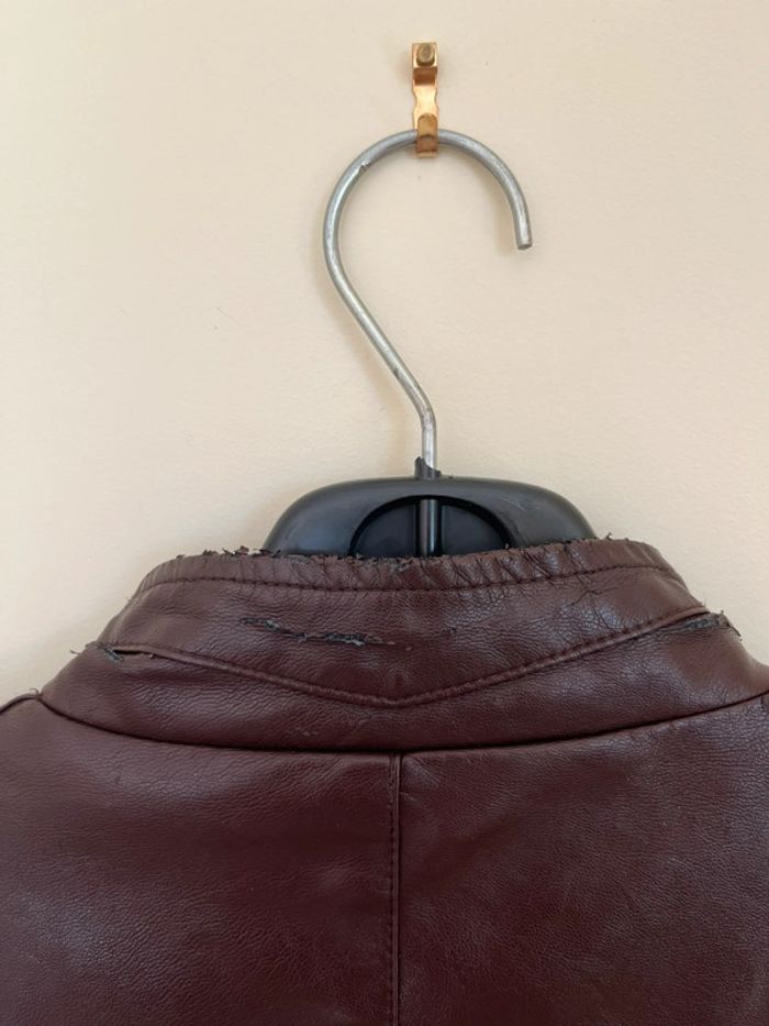 Veste blouson simili cuir style biker/ aviateur - photo numéro 9