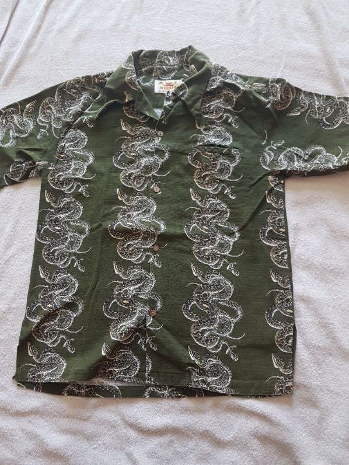 Chemise homme vert kaki