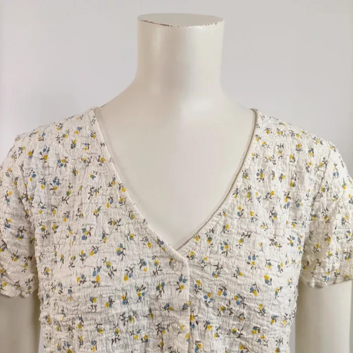 Ensemble haut + jupe smockée MNG fleuri – Taille L A794 - photo numéro 3