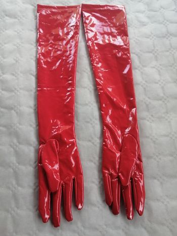 Gants en vinyle rouge t xl