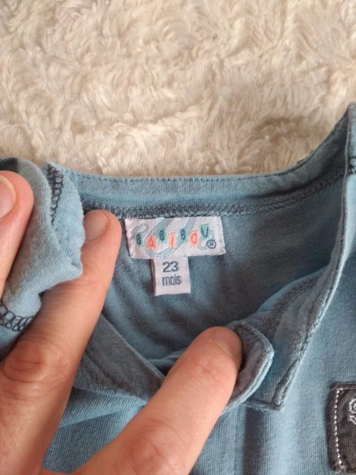 Polo tee shirt chemise manches longues Garçon 23 mois Second class Babibou 100% coton - photo numéro 5