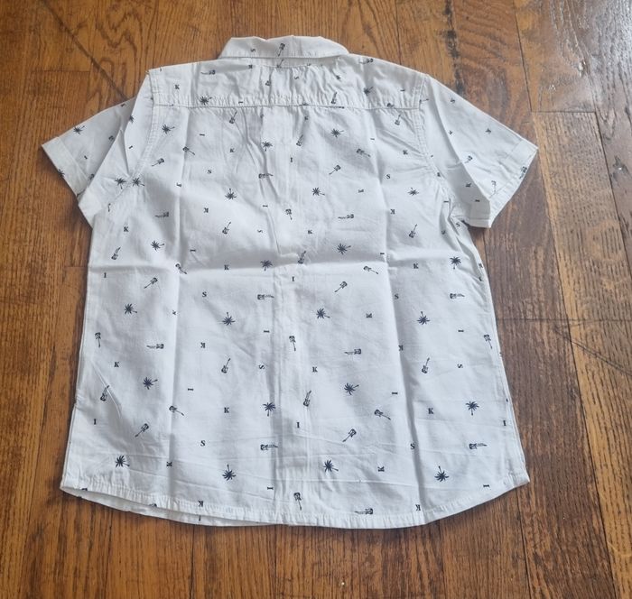 chemise manche courte Ikks blanche imprimé palmier taille 5ans - photo numéro 4