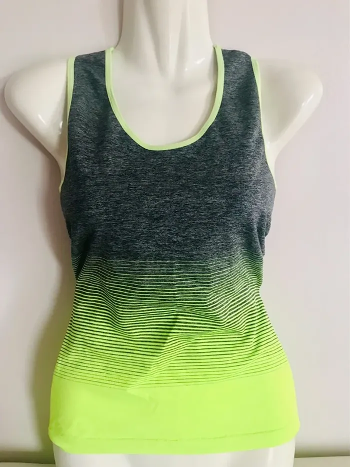 Débardeur dos nageur sport gris et fluo