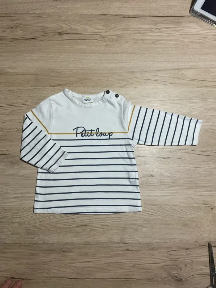 Tee-shirt manche longue rayé hiver bébé garçon 12 mois Tape à l’œil