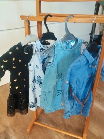 Lot de 4 robes bébé fille taille 6 mois 68cm