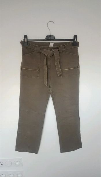 Pantacourt kaki avec ceinture taille 36