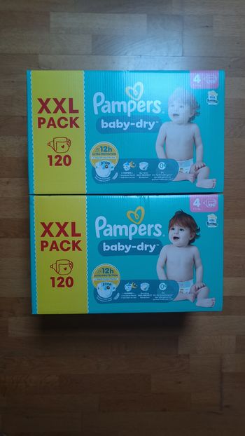 2 xxl packs Pampers baby dry taille 4