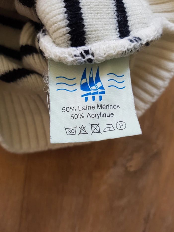 Pull marinière en laine de Mérinos - photo numéro 4