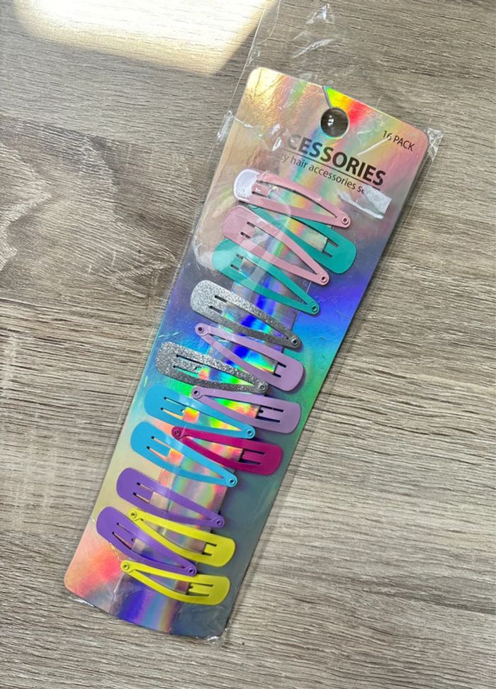 Lot de 15 barettes pinces à cheveux colorés enfant
