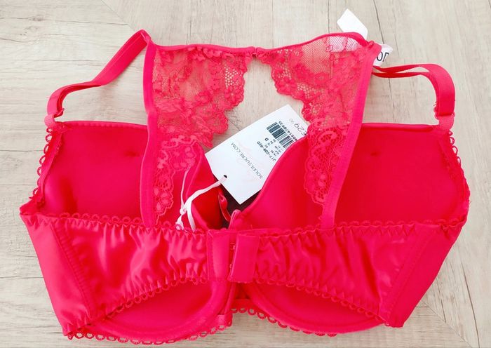 Soutien-gorge coques dentelle rouge taille 90D Soleil Sucré - photo numéro 2
