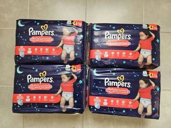4 paquets de couches pampers pants night taille 4