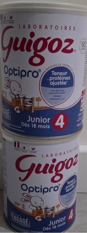 2 boites de lait guigoz optipro 4