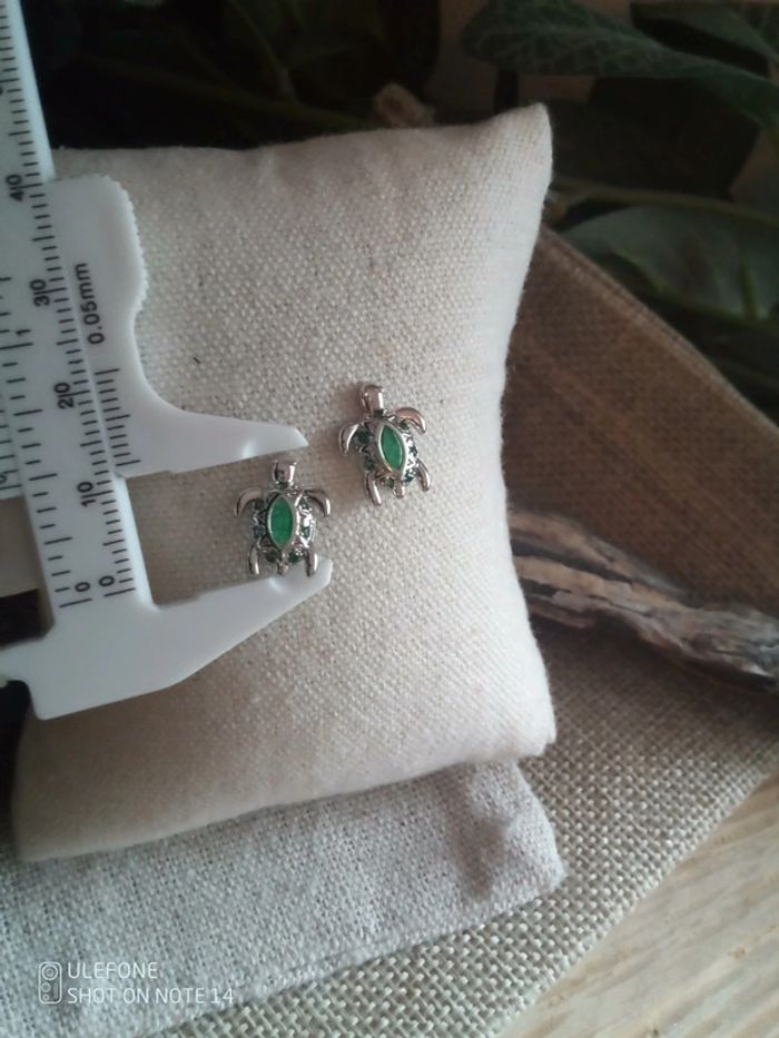 Boucles d'oreilles tortues argentées - photo numéro 2