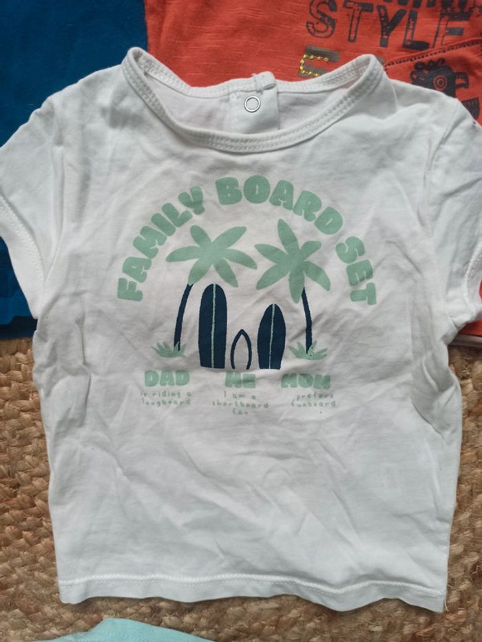 Lot t-shirt taille 6 mois - photo numéro 2