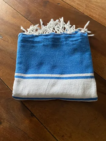 Fouta de plage Foutazur bleue