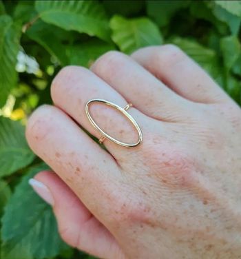 Bague cercle ovale plaqué or 18k taille 56 neuve