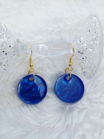 Boucles d'oreilles bleu marine 