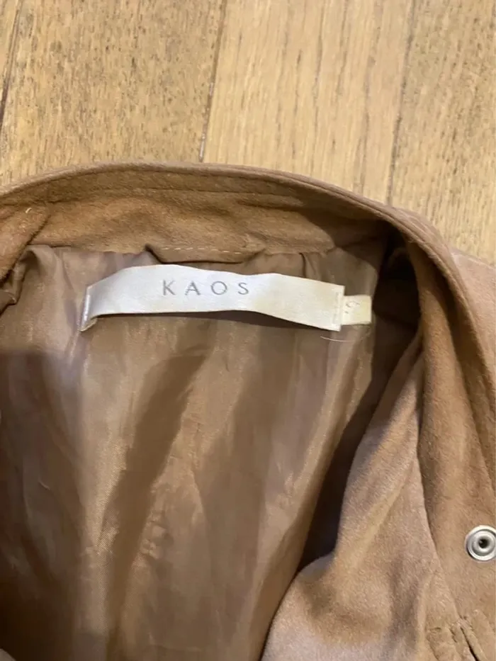 Blouson en daim beige Kaos taille 40 - photo numéro 3