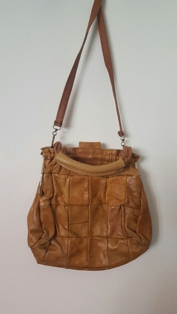 Sac en cuir marron vieilli - photo numéro 2