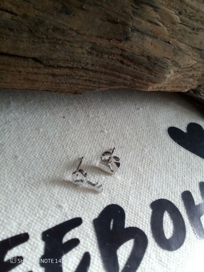 Boucles d'oreilles clé cadenas argenté - photo numéro 2